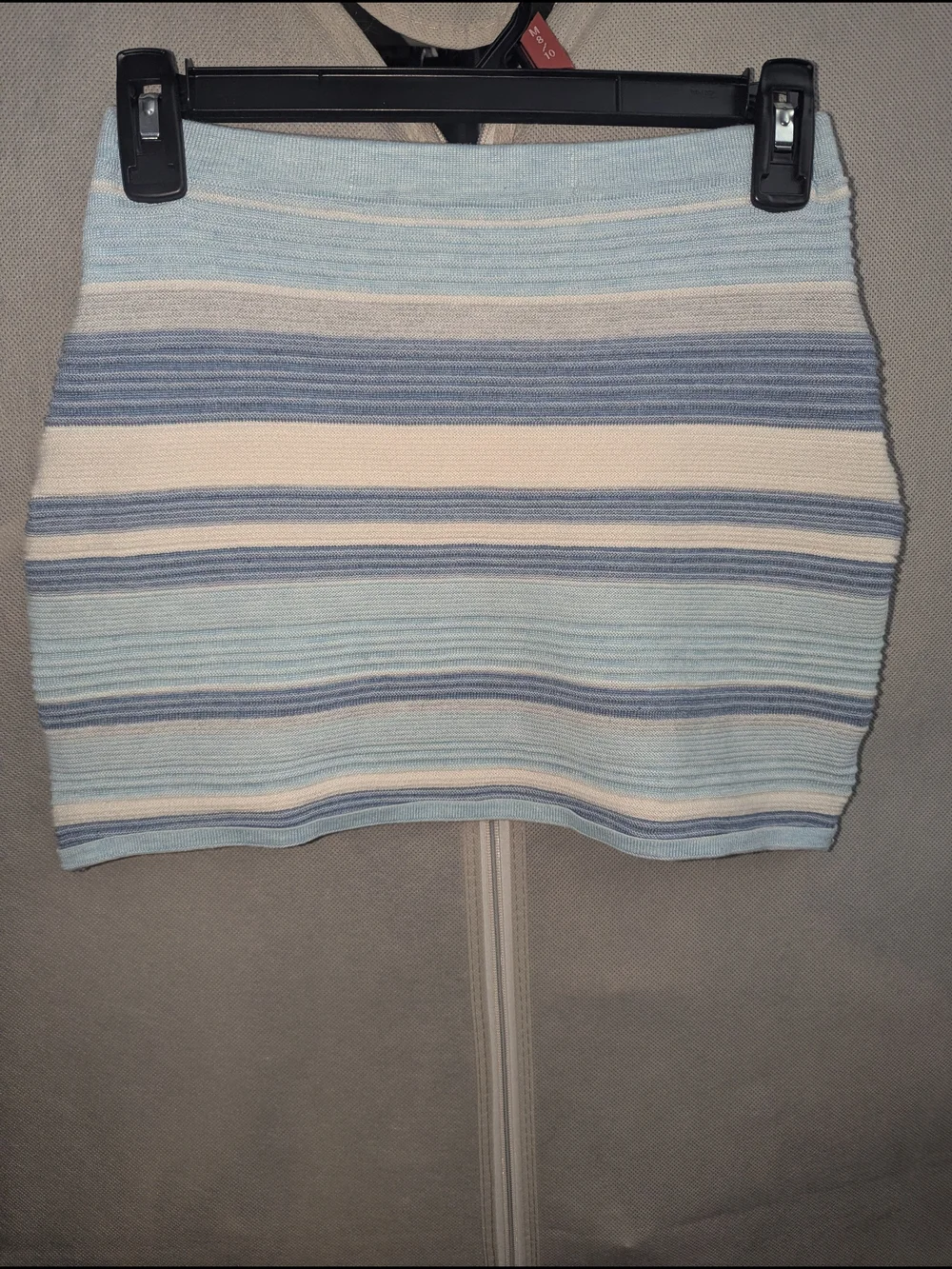 Striped Blue Crop Tank and Mini Skirt Set